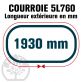 Courroie Trapézoïdale 5L760 Renforcée Kevlar. 15.8mm x 1930mm
