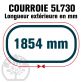 Courroie Trapézoïdale 5L730 Renforcée Kevlar. 15.8mm x 1854mm
