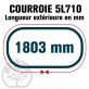 Courroie Trapézoïdale 5L710 Renforcée Kevlar. 15.8mm x 1803mm