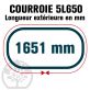 Courroie Trapézoïdale 5L650 Renforcée Kevlar. 15.8mm x 1651mm