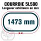 Courroie Trapézoïdale 5L580 Renforcée Kevlar. 15.8mm x 1473mm