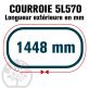Courroie Trapézoïdale 5L570 Renforcée Kevlar. 15.8mm x 1448mm