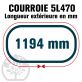 Courroie Trapézoïdale 5L470 Renforcé Kevlar. 15.8mm x 1194mm