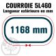 Courroie Trapézoïdale 5L460 Renforcé Kevlar. 15.8mm x 1168mm