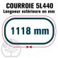 Courroie Trapézoïdale 5L440 Renforcé Kevlar. 15.8mm x 1118mm