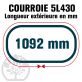 Courroie Trapézoïdale 5L430 Renforcé Kevlar. 15.8mm x 1092mm