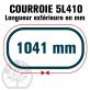 Courroie Trapézoïdale 5L410 Renforcé Kevlar. 15.8mm x 1041mm