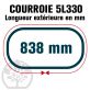 Courroie Trapézoïdale 5L330 Renforcée Kevlar. 15.8mm x 838mm