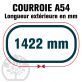 Courroie Trapézoïdale A54 Néoprène. 13mm x 1422mm