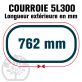Courroie Trapézoïdale 5L300 Renforcée Kevlar. 15.8mm x 762mm