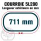 Courroie Trapézoïdale 5L280 Renforcée Kevlar. 15.8mm x 711mm