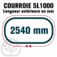 Courroie Trapézoïdale 5L1000 Renforcée Kevlar. 15.8mm x 2540mm