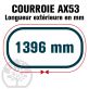 Courroie Trapézoïdale Crantée AX53 Néoprène. 13mm x 1396mm