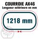 Courroie Trapézoïdale Crantée AX46 Néoprène. 13mm x 1218mm