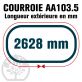 Courroie Héxagonale AA103.5 (6 côtés). 13mm x 2628mm