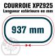 Courroie Trapézoïdale Crantée XPZ925. 9,7mm x 937mm ext.