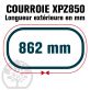 Courroie Trapézoïdale Crantée XPZ850. 9,7mm x 862mm ext.