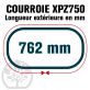 Courroie Trapézoïdale Crantée XPZ750. 9,7mm x 762mm ext.