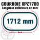 Courroie Trapézoïdale Crantée XPZ1700. 9,7mm x 1712mm ext.