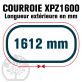 Courroie Trapézoïdale Crantée XPZ1600. 9,7mm x 1612mm ext.