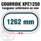 Courroie Trapézoïdale Crantée XPZ1250. 9,7mm x 1262mm ext.