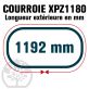Courroie Trapézoïdale Crantée XPZ1180. 9,7mm x 1192mm ext.