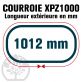 Courroie Trapézoïdale Crantée XPZ1000. 9,7mm x 1012mm ext.