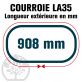 Courroie Mitsuboshi LA35 Renforcée.  12,7mm x 908mm