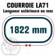 Courroie Mitsuboshi LA71 Renforcée.  12,7mm x 1822mm
