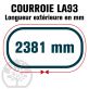 Courroie Mitsuboshi LA93 Renforcée.  12,7mm x 2381mm