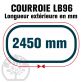 Courroie Mitsuboshi LB96 Renforcée.  16.5mm x 2450mm