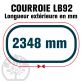 Courroie Mitsuboshi LB92 Renforcée.  16.5mm x 2348mm