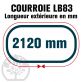 Courroie Mitsuboshi LB83 Renforcée.  16.5mm x 2120mm