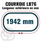 Courroie Mitsuboshi LB76 Renforcée.  16.5mm x 1942mm