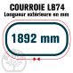 Courroie Mitsuboshi LB74 Renforcée.  16.5mm x 1892mm