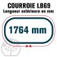 Courroie Mitsuboshi LB69 Renforcée.  16.5mm x 1764mm