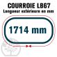 Courroie Mitsuboshi LB67 Renforcée.  16.5mm x 1714mm
