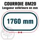 Courroie Simple Denture 1760-8M20 (220 dents). 1760mm x 20mm