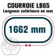 Courroie Mitsuboshi LB65 Renforcée.  16.5mm x 1662mm