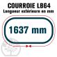 Courroie Mitsuboshi LB64 Renforcée.  16.5mm x 1637mm