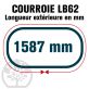 Courroie Mitsuboshi LB62 Renforcée.  16.5mm x 1587mm