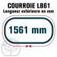 Courroie Mitsuboshi LB61 Renforcée.  16.5mm x 1561mm