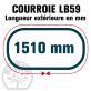 Courroie Mitsuboshi LB59 Renforcée.  16.5mm x 1510mm