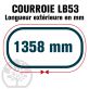 Courroie Mitsuboshi LB53 Renforcée.  16.5mm x 1358mm