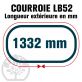 Courroie Mitsuboshi LB52 Renforcée.  16.5mm x 1332mm