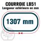 Courroie Mitsuboshi LB51 Renforcée.  16.5mm x 1307mm
