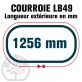 Courroie Mitsuboshi LB49 Renforcée.  16.5mm x 1256mm