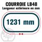 Courroie Mitsuboshi LB48 Renforcée.  16.5mm x 1231mm