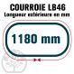 Courroie Mitsuboshi LB46 Renforcée.  16.5mm x 1180mm