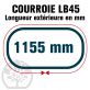 Courroie Mitsuboshi LB45 Renforcée.  16.5mm x 1155mm